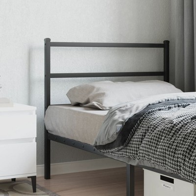 vidaXL Metal Headboard in Black - Steel Bed Header with Back Support for Bedroom Furniture - Fits 39.4" Mattress Width - Robust & Stable