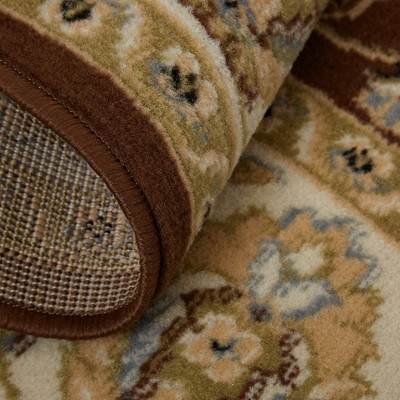 Lizette Brown and Ivory Rectangular Synthetic Area Rug