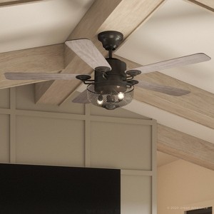 Urban Ambiance Luxury Vintage Indoor Ceiling Fan,  20"H x 54"W,  Olde Iron, UHP9100 - 1 of 4