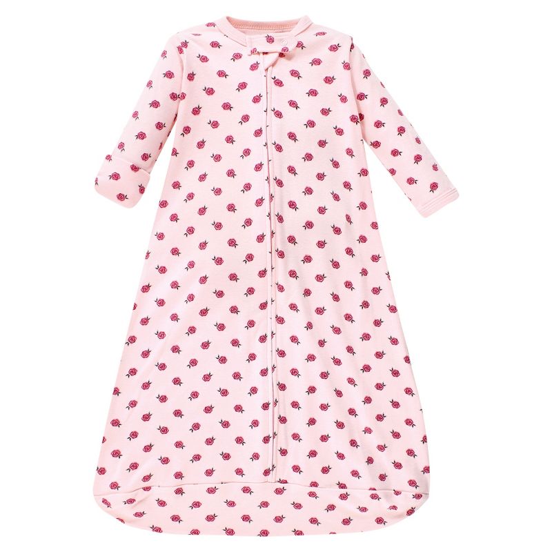 Hudson Baby Infant Girl Cotton Long-Sleeve Wearable Sleeping Bag, Sack, Blanket, Roses, 5 of 6