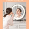 19’’ Large Vanity Mirror with Lights, Lighted Round Makeup Mirror with Smart Touch Control, 3 Colors Dimmable Vanity Mirror, 360° Rotation - image 3 of 4