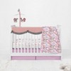 Bacati - Jungle Safari Girls Lilac/Coral Solid Crib Rail Guard Cover set of 2 Small Side - 4 of 4