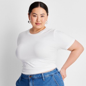 Women's Slim Fit Short Sleeve Seamless Baby T-Shirt - A New Day™ - 1 of 3