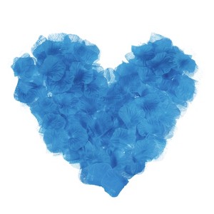 Unique Bargains Decoration Wedding Party Silk Artificial Flower Petals Cyan Blue 3000 Pcs - 1 of 4