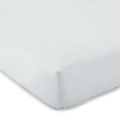 Image of White Sateen Crib Fitted Sheet - Levtex Home