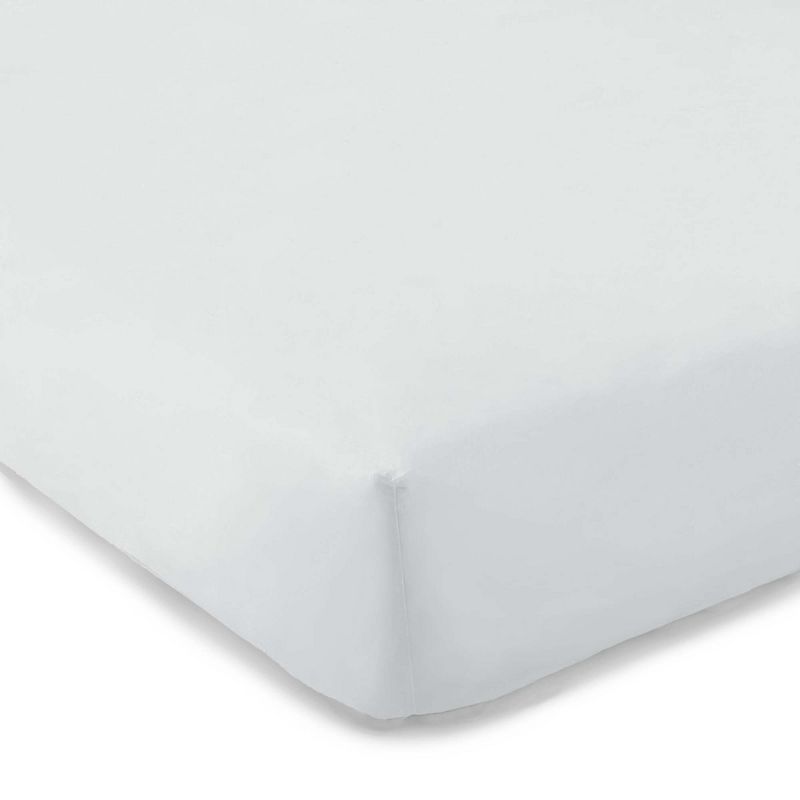 White Sateen Crib Fitted Sheet - Levtex Home, 1 of 5