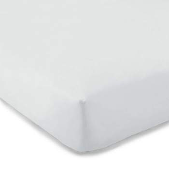 White Sateen Crib Fitted Sheet - Levtex Home