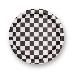 20ct 9.8" Checker Dinner Plates Black/White - 1 of 3