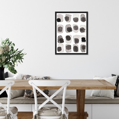 Modern Black and Gray Abstract Canvas Wall Art with Polystyrene Frame