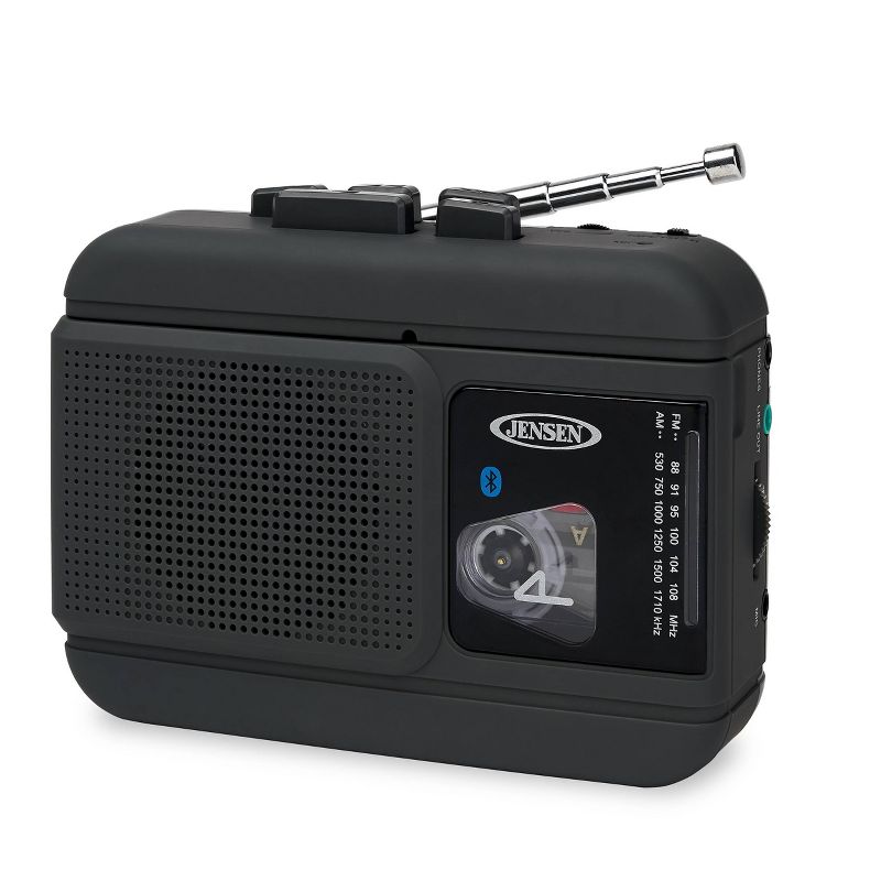JENSEN Portable Bluetooth AM/FM Cassette Player/Recorder - Black, 1 of 6