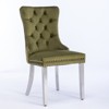 DOMETOUR Modern Velvet Dining Chair Solid Wood with Chrome Stainless Steel Plating Legs Nailhead Trim Set of 2 - 4 of 4