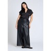 ELOQUII Women's Plus Size Satin Notch Collar Blouse - 4 of 4