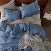 3 Pieces Linen Soft & Cozy Duvet Cover Linen Cotton Blend Bedding Set Tropical Plants Beige Color Cooling Bedding - 3 of 4