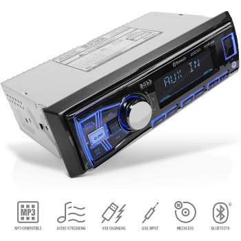 Boss Audio Systems 611UAB Single Din USB/SD AUX Bluetooth Multimedia Radio Car Stereo Receiver with USB, AUX Input, and AM/FM Radio Receiver
