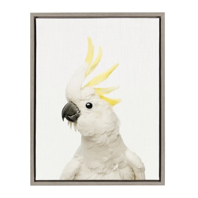 18" x 24" Sylvie Parrot Framed Canvas by Amy Peterson Gray - Kate and Laurel