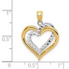 Black Bow Jewelry 14k Two Tone Gold Diamond Cut Intertwined Hearts Pendant, 19mm - 3 of 4