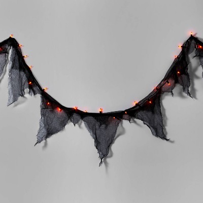 9' Incandescent Gauze Garland Halloween Orange String Lights - Hyde and EEK! Boutique™