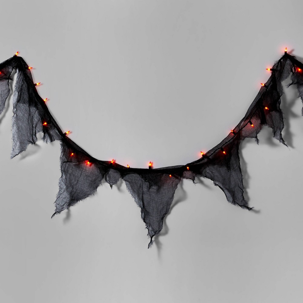 Halloween 9' Incandescent Gauze Garland Halloween Orange String Lights - Hyde & EEK! Boutique