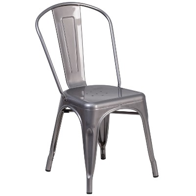 Riverstone Furniture Collection Leather Metal Indoor Chair Clear