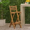 Tundra Acacia Wood Folding Patio Bar Chair - Natural - Christopher Knight Home: Weather-Resistant, No Assembly Required, 250lb Capacity - 2 of 4