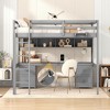 Okak Full Size Loft Bed with Desk & Storage,Wooden Bunk Beds with Charging Station & Cabinets,Multi-Functional Loft Bed for Kids,Teens - 2 of 4