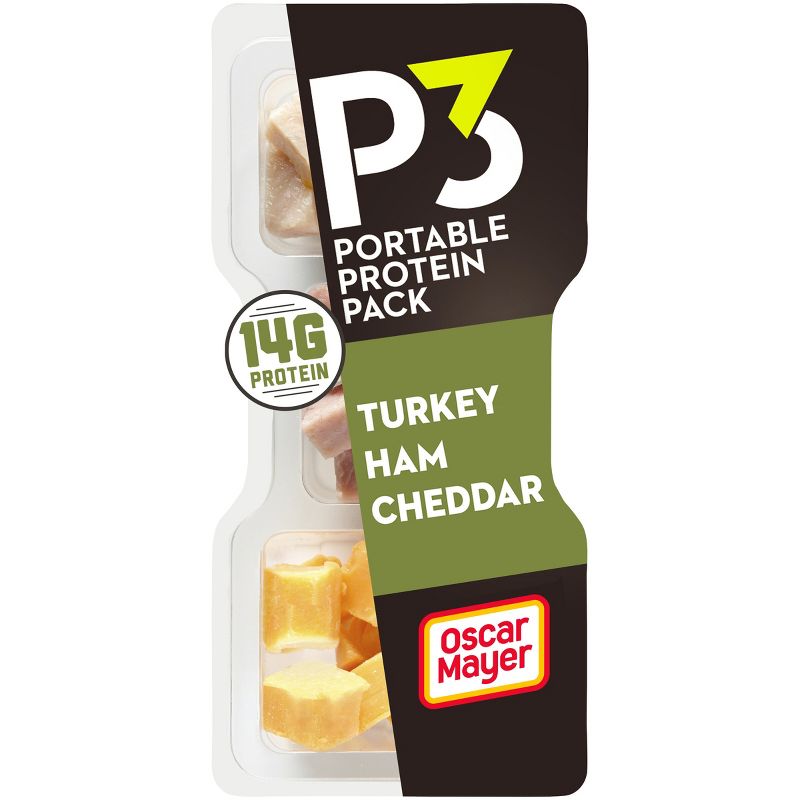 P3 Portable Protein Snack Pack with Turkey, Ham &#38; Cheddar Cheese - 2.3oz, 1 of 10