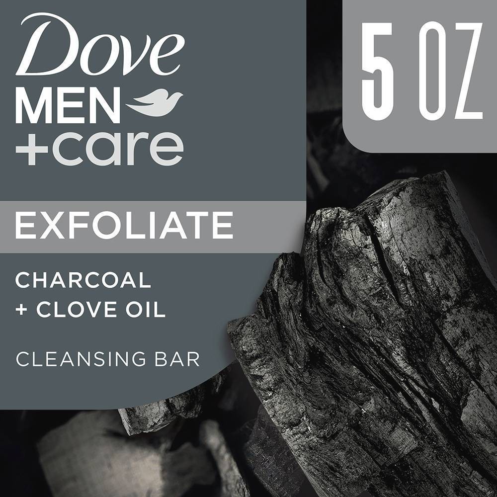 Photos - Shower Gel Dove Men+Care Exfoliate Plant Based Bar Soap - Charcoal & Clove Oil - 5oz