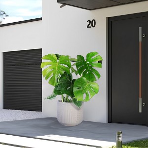 KWPZQEB Ceramic Flowerpot, Indoor Plant Pots with Drainage Hole, Flower Pots with Unique Glaze Design, Modern Round Flower Pot for House Room Decor - 1 of 4