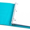 1" 275 Sheet Ring Binder Aqua - Yoobi™: Hard Cover, D Rings, 2 Pockets, Cardboard & Polypropylene, 1in Notebook Binder - 4 of 4