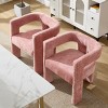 2PC Modern Chenille Upholstered Armchair, Solid Wood Frame Lounge Chair for Living Room or Bedroom - Coolbibila - 2 of 4