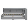 YOOCOZZ Twin Size L-shaped Bookcases Bed with Power Outlets, USB Charging Ports and Two Storage Drawers - 3 of 4