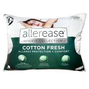 Standard Medium Machine Washable Reserve Cotton Fresh Pillow White - AllerEase - 1 of 4