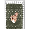 Sweet Jojo Designs Boy or Girl Gender Neutral Unisex Baby Fitted Crib Sheet Boho Geometric Green and White - 4 of 4