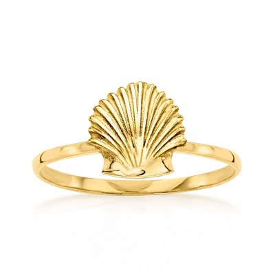 Ross-Simons 10kt Yellow Gold Scallop Seashell Ring Size 8