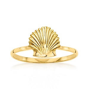 Ross-Simons 10kt Yellow Gold Scallop Seashell Ring Size 8 - 1 of 4