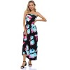 Women Strapless Maxi Boho Vintage Summer Beach Floral Print Hawaiian Party Long Dress - 4 of 4
