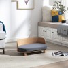 SEVOBAL Pet Beds Scandinavian Style Elevated Dog Sofa with Solid Wood Legs Velvet Cushion for Living Room, Gray, 25.98"*16.54"*9.1" - 2 of 4