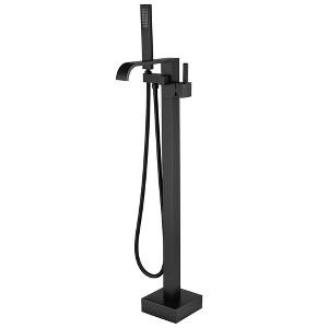 Single-Handle Freestanding Floor Mount Roman Tub Faucet Bathtub Filler with Hand Shower - 1 of 4