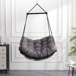 Whisen 1-Person Outdoor Indoor Hanging Hammock Chair Swing with Cushion for Patio, Porch, Bedroom, Garden, Courtyard, Balcony - 1 of 4