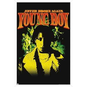 Trends International NBA Youngboy - Green Flame Framed Wall Poster Prints - 1 of 4