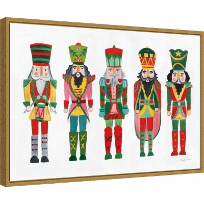 Amanti Art Holiday Nutcrackers I by Farida Zaman Canvas Wall Art Print Framed 23-in. x 16-in.