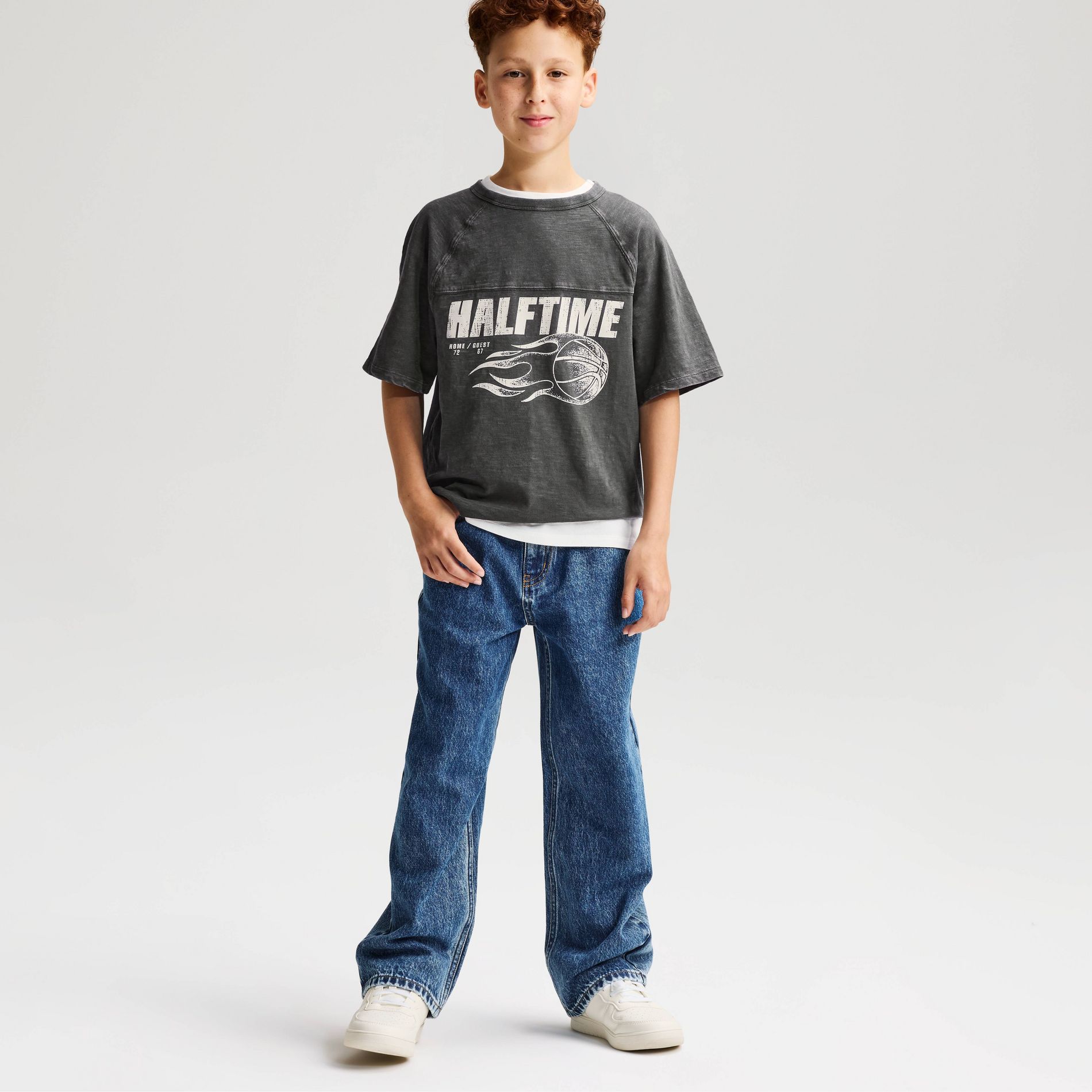 Boys' Short Sleeve 100% Cotton Seamed Oversized Slub Fit Graphic T-Shirt - Cat & Jack™