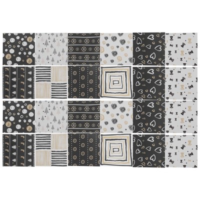 Unique Bargains PVC Tile Stickers 5.91"x5.91" Black Khaki 24 Pcs