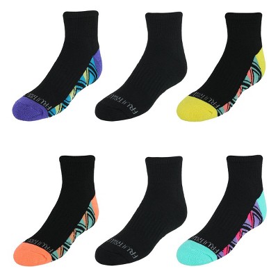 Fruit of the Loom Girl's Active Cushioned Ankle Socks (Pack of 6)