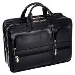 McKlein Hubbard Leather Double Compartment Laptop Briefcase (Black)