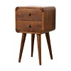 Airsurfer Compact Warm Walnut Nightstand Mid-Century Modern Nightstand Bedroom Storage for Bedroom Organization - 4 of 4