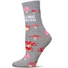 Memoi Feeling Mushy Greeting Card Crew Socks Med Gray Heather One Size - 2 of 4