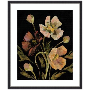 Kate and Laurel Framed Art Moody Floral 5 by Annie Quigley, 21x25, Stylish Black Narrow - 1 of 4