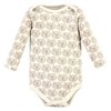 Hudson Baby Cotton Long-Sleeve Bodysuits, Snuggle Bear - 4 of 4