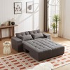 Convertible 3-in-1 Corduroy Sleeper Sectional Sofa with Storage & 4 Pillows, Modular Couch Bed with Ottoman for Living Room - 2 of 4